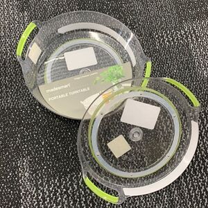 Madesmart Short / Large Portable Turntable, Shallow, Green, Clear Acrylic Bundle